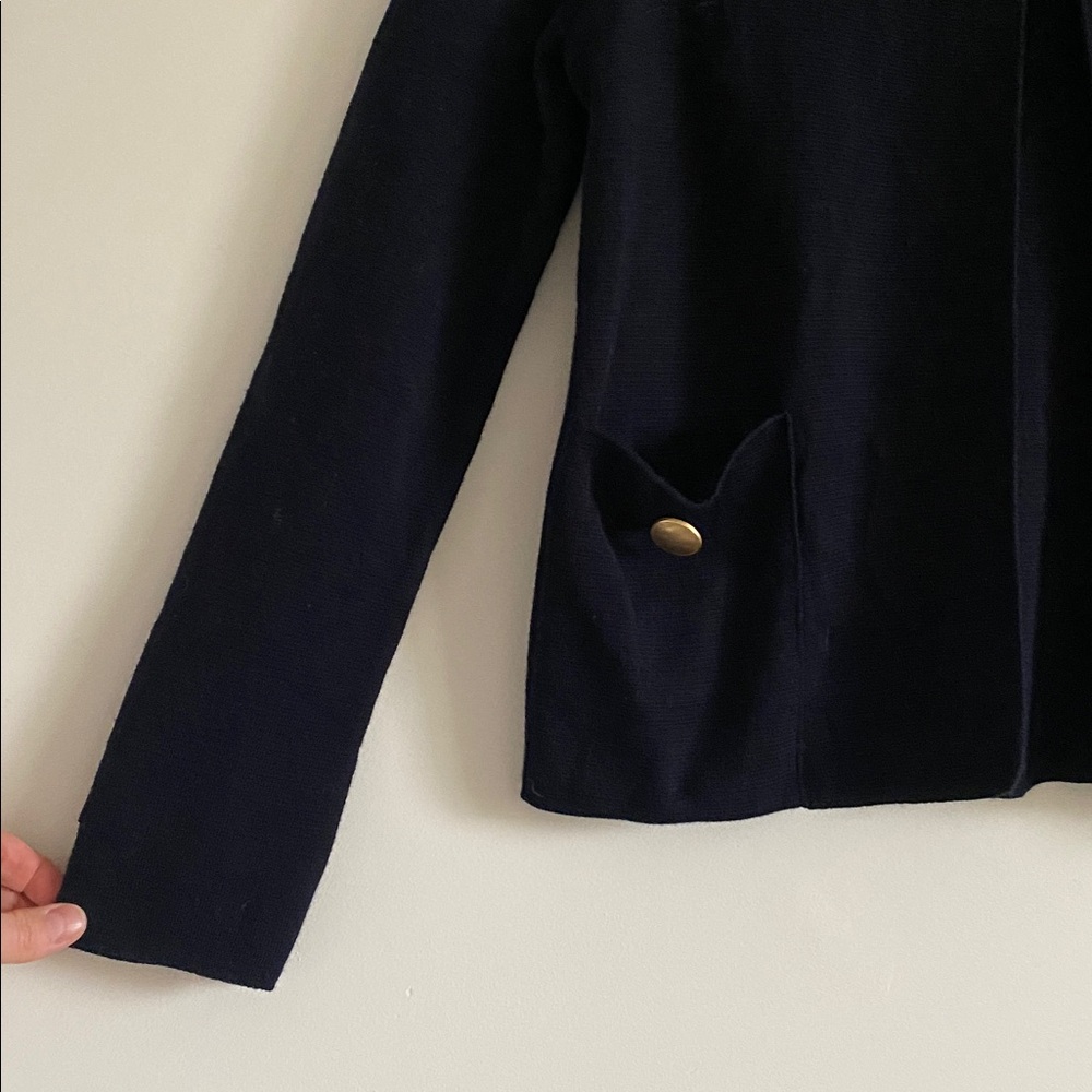 SOLD Saint James Atelier Wool Cardigan – Navy with Gold Button - Picture 5 of 14